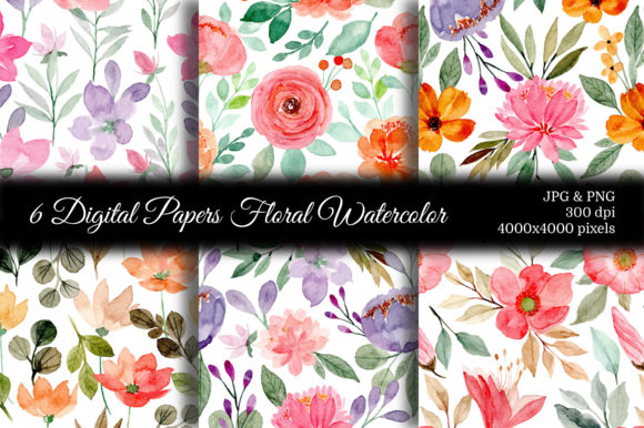 Download Seamless Pattern Floral Watercolor 68 - Pattern floral Collection