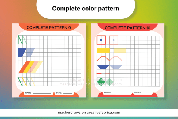 Download Kids Activity Tracing Color Pattern 9-10 - Color pattern Collection