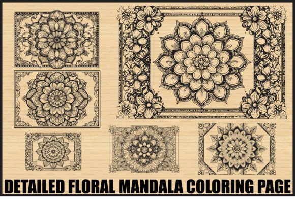 Download Elegant Floral Mandala Coloring Page Set - Mandala coloring page Collection