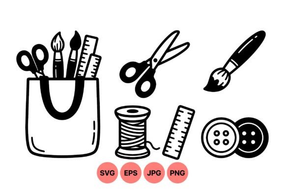 Download Handcrafted Sewing Tools Clipart - Handcrafted Collection