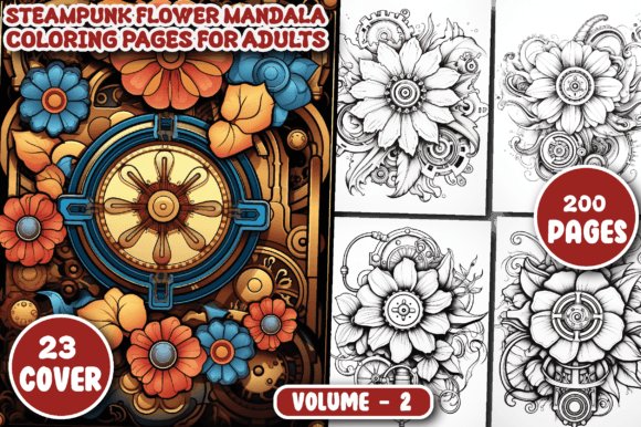 Download Steampunk Flower Mandala Coloring Pages - Mandala coloring page Collection