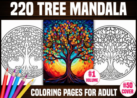 Download 220 Tree Mandala Coloring Pages - KDP - Mandala coloring page Collection