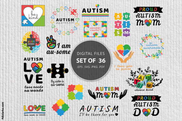 Download Autism Bundle Color Design Puzzle Pieces - Color design Collection