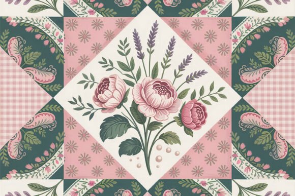 Download Aisley Pink Floral Patchwork Quilt - Premium Resources