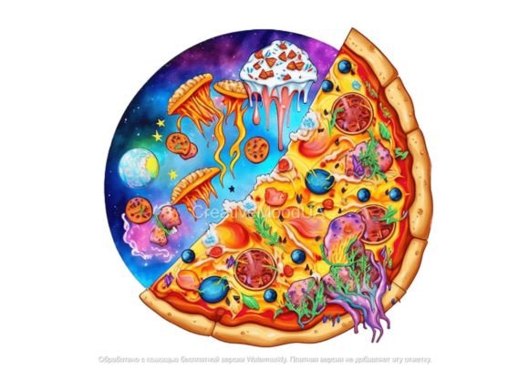 Download Pizza Art Digital Vibrant Color Design - Color design Collection